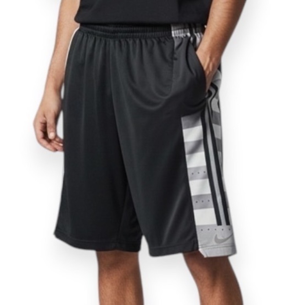 Nike Basketball Shorts Black White Grey Excellent Size L Mens